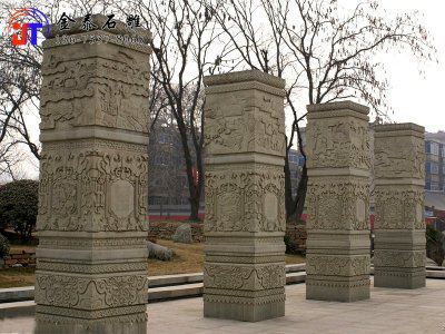 石雕浮雕文化柱